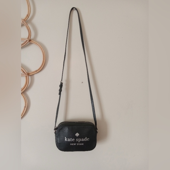 Kate Spade Black Leathet Glitter On Mini Camera Bag - Picture 5 of 16